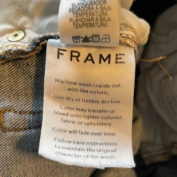 Frame Le Nouveau Straight Jeans Front Women’s Size 25  Split‎ Mid Rise Cropped - Picture 10 of 10